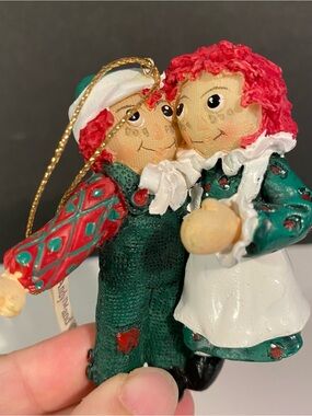 Simon & Schuster Vintage 1998 Raggedy Ann & Andy Christmas Holiday Ornament